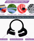 Plastic Hose Clamp 1.25 Inch Outer Diameter Heavy Duty Double Grip Nylon Hose Clamps With Snap Ratchet Adjustable Secure Fit For 31.5 To 34 MM OD Pack Of 15 Durable POM Material Resistant To Rust Corrosion High Temperature And Vibration illustration showing compatibility with various hose types.