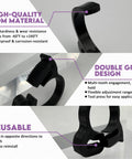 Plastic Hose Clamp 1.25 Inch Outer Diameter Heavy Duty Double Grip Nylon Hose Clamps With Snap Ratchet Adjustable Secure Fit visible in three views.