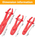 6 Pack Hose Clamp Pliers Set, 3 Size Plastic Line Pinch Clamps For Automotive Radiator, Brake, Gas, Coolant And Fuel Hoses