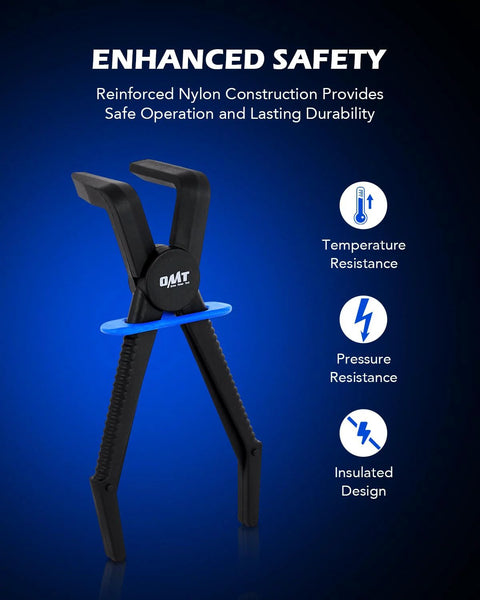 Close-up of 6 Piece Hose Pinch Off Pliers Set for Flexible Hoses Brake Fuel and Coolant Maintenance enhanced safety features