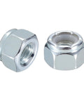 1/4 Inch Nylon Insert Hex Lock Nuts 1/4-28 Self Locking Stop Nuts for Industrial Construction Fasteners, Carbon Steel, White Finish, 20 Pack