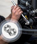 Mechanic using 100 Pack 1/4-20 Nylon Insert Lock Nuts For Industrial Construction And Furniture Projects Premium Carbon Steel