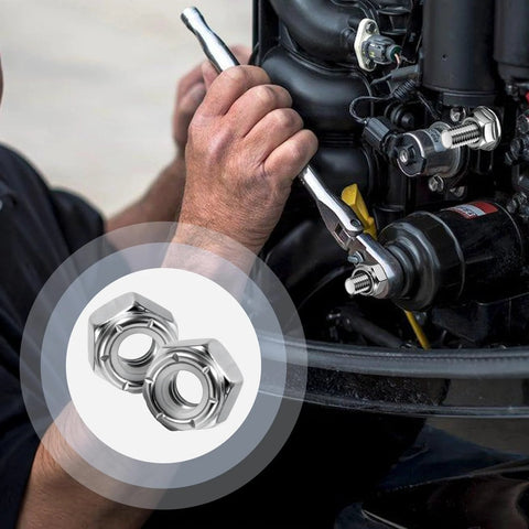 Mechanic using 100 Pack 1/4-20 Nylon Insert Lock Nuts For Industrial Construction And Furniture Projects Premium Carbon Steel