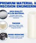 High-quality nylon material and features of 8 Pack Nylon Trailer Leaf Spring Bushings 722106 Replacement Kit.