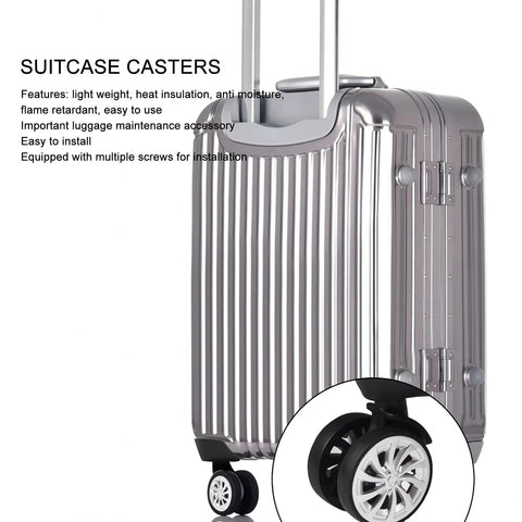 1 Pair Luggage Suitcase Replacement Nylon Casters Wheels For Trolley Travel Durable Lightweight Heat And Moisture Resistant