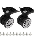 1 Pair Luggage Suitcase Replacement Nylon Casters Wheels For Trolley Travel Durable Lightweight Heat And Moisture Resistant