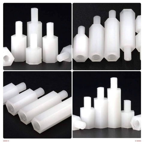 120 Pcs Nylon M2 Hex Spacers Standoff Assortment Kit with Nuts and Screws, nylon M2 threaded spacers for electronics projects.