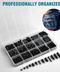 Nylon M3 Standoff And Fastener Kit with 600 pieces, including threaded pillars, nuts, screws, and spacers, organized in a case.