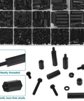 Nylon M3 Standoff And Fastener Kit with 600 Pieces Including Threaded Pillars Nuts Screws and Spacers in a compartment box