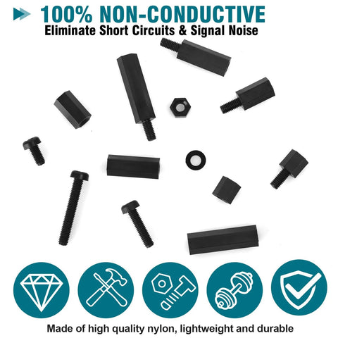 Nylon M3 Standoff And Fastener Kit With 600 Pieces Including Threaded Pillars Nuts Screws And Spacers In 6mm To 20mm