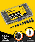 Durable Nylon Spacers For Screws 150 Piece Set M6 ID 6 Mm OD 11 Mm Ten Lengths Black Non Threaded Round Spacers packaging