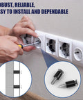 Installing 345 Pcs Black Nylon Electrical Outlet Spacers Kit for secure switch fitting, showing spacer detail and application.