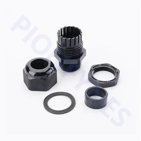 100 Pack PG7 Cable Glands Waterproof Adjustable 3-6.5mm Nylon Cable Glands Joints With Gaskets For Indoor Outdoor Use IP68 Weatherproof Seal