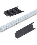 Nylon POM Anti Static Flexible Roller Drive Chain For Conveyor And Machine Transmission White Black 40P 60P shown in white and black sections