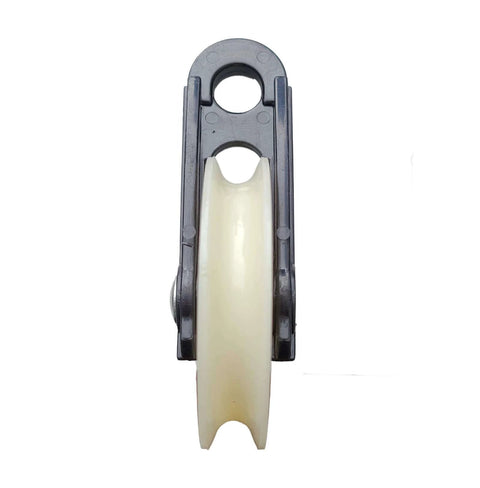 Side view of 2-1/2-Inch Diameter Nylon Pulley - Durable, Smooth Outdoor Clothesline Pulley for 1/4-Inch Rope, 4 Pack