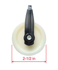 Front view of 2-1/2-Inch Diameter Nylon Pulley - Durable, Smooth Outdoor Clothesline Pulley for 1/4-Inch Rope, 4 Pack.