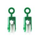 Nylon Pulley One And Three Eighths Inch Diameter For Outdoor Clotheslines And Rope Pullers, green and white close-up, 6-pack