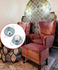 Six Pack Five Eighth Inch Nylon Roller Ball Transfer Bearing Casters With 360 Degree Swivel Wheels in a designer living room