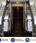 Conveyor system with boxes using 60 Pcs 1 Inch Nylon Roller Ball Transfer Bearings with Stainless Steel Housing for smooth transport