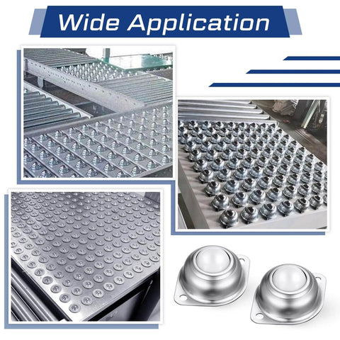 30 Pcs 1 Inch Roller Ball Transfer Bearing Nylon Round Ball Transfer Unit Universal Casters for Conveyor Roller Stand Transmission System shown in various applications