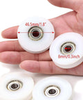 Plastic Nylon Roller Wheel, 1.8"/46.5mm Silent U Groove Pulley Wheels Ball Bearing for Sliding Door Garage Gym Pulleys System, with 608zz Bearing,5Pcs shown