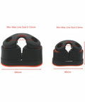 Front view: WEISUYUUS nylon rope clamp cleat for marine use; dual sizes for 3–12 mm and 3–6 mm rope, black with red base.