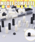 180 Piece Nylon Round Spacer Assortment Kit For M5 Screws Nine Sizes 3mm 5mm 6mm 8mm 10mm 15mm 18mm 20mm 25mm Black And White Non Threaded Spacers For Switch Receptacle And Electrical Projects 10 Pieces Per Size