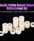 Nylon PA66 Spacer Standoff Kit 150 Pcs Non Conductive Round Spacers For M6 Screws 11mm Outer Diameter 6.2mm Inner Diameter Lengths
