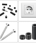 100pcs Nylon Round Spacers 4mm ID, 7mm OD, 6mm Height Screws Spacers Without Threaded, Plastic Spacer for M4 Screws, Black