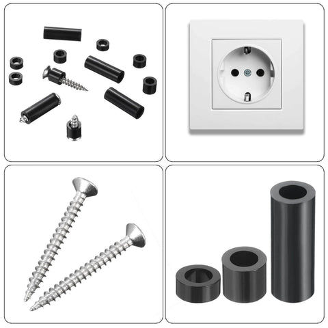100pcs Nylon Round Spacers 4mm ID, 7mm OD, 6mm Height Screws Spacers Without Threaded, Plastic Spacer for M4 Screws, Black
