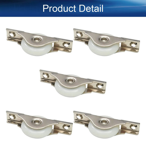 Five 5 Pieces Screen Door Rollers With 29mm Wheel Diameter Nylon Pulley And Stainless Steel Shell With Durable Electroplating Finish
