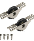 Two Pack 29 Mm Screen Door Rollers With Nylon Wheels Stainless Steel Shell And Electroplating Finish Durable Garage Sliding Screen Door Hardware Replacement Rolling Wheels For Garage Use