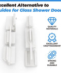 Sliding Shower Door Bottom Sill Guide White Nylon 2 Pack for Glass Shower Door Tracks with Durable Design