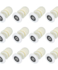 Shower Door Rollers 25Mm Wheel Replacement For Sliding Glass Doors 4 To 6 Mm Thick White Nylon Wheels 12 Pieces Durable Plastic Runners