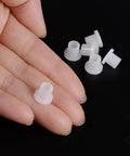 Flanged Nylon Sleeve Bearings 5mm Bore 6.6mm OD 8.1mm Length White Self Lubricating Bushings held in hand