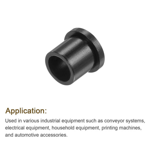 Flanged Nylon Sleeve Bearings 9.6mm Bore 12.7mm OD 13.4mm Length Self Lubricating Black Bushings Built For Tough Jobs Low Friction Durable