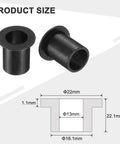 12 Pack Flanged Nylon Sleeve Bearings 13mm Bore 16.1mm OD 22.1mm Length Flange 22mm Black Self Lubricating Bushings