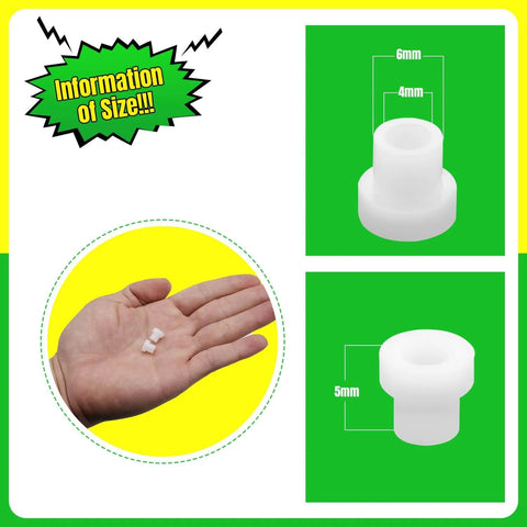 10 Pcs Flanged Sleeve Bearings M4 Bore 6mm OD 5mm Length POM Wrapped Oilless Bushings Nylon Bushings For Shaft