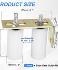 Two Set Slide Gate Guide Rollers With 5 Inch Nylon Rollers And L Shaped Rear Post Bracket Universal Sealed Ball Bearing