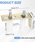 2 Pack Slide Gate Guide Rollers With L Shaped Brackets, 30mm Nylon Rollers, 80mm Long, For Gates Up To 3 9 16 Inch Wide, white