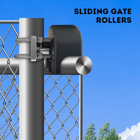 Nylon Sliding Gate Rollers With Covers For Cantilever Gates Heavy Duty Slide Gate Roller System For 4 Inch Round Posts And 2 3 8 Inch Or 2 1 2 Inch Frames For Chain Link Fence Gate Hardware Pack Of 1