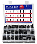 Nylon Spacer Assortment Kit For Circuit Boards Non Threaded Black Standoff Washers With 7mm Outer Diameter And 3 4 5mm Inner Diameters, Lengths 4 5 6 8 10 15 18 20 25mm, 795 Pieces, Durable Easy Install in open case with compartments.
