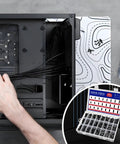 Image showing Nylon Spacer Assortment Kit For Circuit Boards Non Threaded Black Standoff Washers being installed in a computer case.