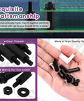 M3 Nylon Standoff Kit for Circuit Boards 321 Pieces Including Black Hex Spacers Nuts Screws and PCB Feet Insulated Mounting Hardware for DIY Electronics Prototyping and Reliable PCB Spacing showing parts with craftsmanship highlighting.