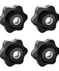 4 Pack 1/4-20 Nylon Star Knob Handles For Secure Clamping With Galvanized Steel Core Six Star Ergonomic Design
