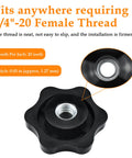 Close-up of 4 Pack 1/4-20 Nylon Star Knob Handles for Secure Clamping with galvanized steel core