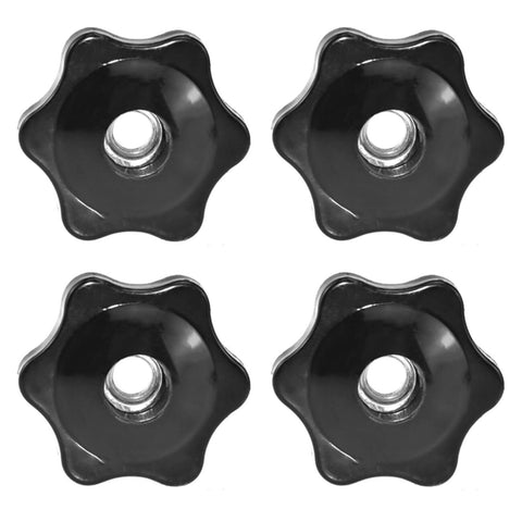 4 Pack 1/4-20 Nylon Star Knob Handles For Secure Clamping With Galvanized Steel Core Six Star Ergonomic Design, top view