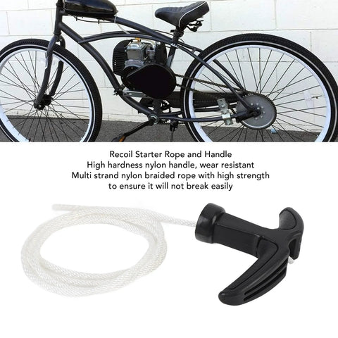 Heavy Duty Nylon Starter Rope And Handle With Comfortable Grip For 2 Stroke Engines 49cc 50cc 60cc 66cc 70cc 80cc