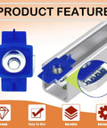 Blue zinc-plated nylon strut channel nut with twist tab for quick, secure channel support in outdoor environments