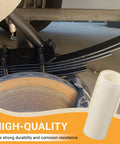 Close-up of installed Nylon Trailer Leaf Spring Bushing, showing durability and fit, designed for easy installation in towing trailers.